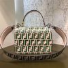 2821 Fendi 编织装饰穿绳 双F凸纹印花标志 翻盖手袋 绿色