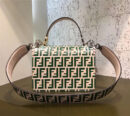 2821 Fendi 编织装饰穿绳 双F凸纹印花标志 翻盖手袋 绿色