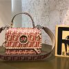 2821 Fendi 编织装饰穿绳 双F凸纹印花标志 翻盖手袋 红色