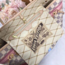 N41065 LV Neverfull 中号手袋 LV挂锁丝印图案女包 LV白格购物袋 代购推荐