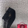 7781 FENDI芬迪 F标志 经典单肩 流苏 翻盖手袋 黑色