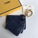 001 FENDI芬迪 F IS FEND 三套索环 小牛皮 手拿包 宝蓝色