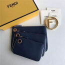 001 FENDI芬迪 F IS FEND 三套索环 小牛皮 手拿包 宝蓝色
