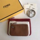 001 FENDI芬迪 F IS FEND 三套索环 小牛皮 手拿包 啡白红