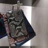 001 FENDI芬迪 F IS FEND 三套索环 全蛇皮 手拿包 蓝粉浅绿