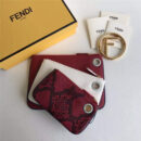 001 FENDI芬迪 F IS FEND 三套索环 牛皮拼蛇皮 手拿包 酒红白红