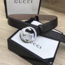 411924 GUCCI皮带 古驰腰带 官方同步 进口小牛皮 银色