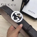 411924 GUCCI皮带 古驰腰带 官方同步 进口小牛皮 银色