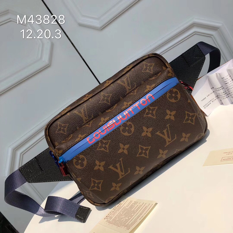 M43828 LV BUMBAG 小号手袋 LV老花涂层男包 LV男包 LV男士腰包