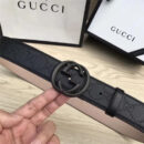 经典款双G 古奇男士皮带 Gucci皮带 Gucci时尚牛皮男士腰带 进口小牛皮