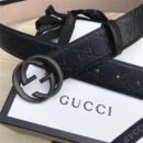 经典款双G 古奇男士皮带 Gucci皮带 Gucci时尚牛皮男士腰带 进口小牛皮