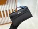爱马仕 Mini kelly 22cm 经典黑 Swift 牛皮 银扣 原版蜜蜡线 顶级手缝