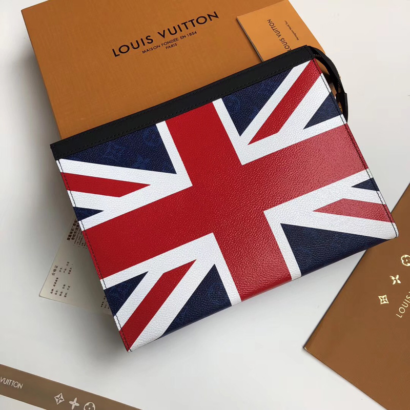 M61692 LV Pochette Voyage 中号手袋 LV米字旗限量版 LV手包
