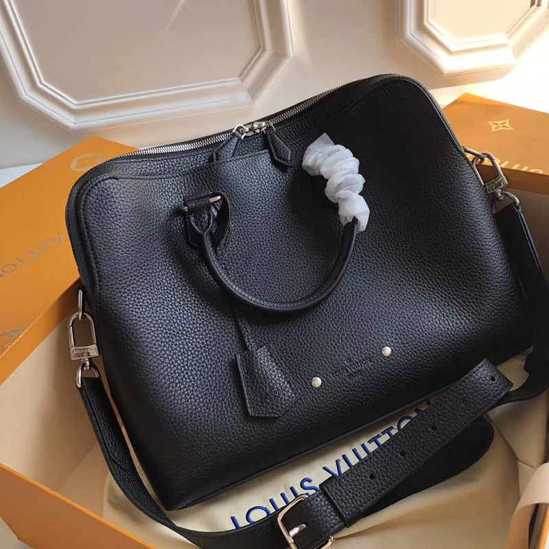 M53488 LV Armand 小号公文包 LV Taurillon皮革公文包 LV男包 LV手提包 黑色