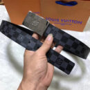 M0023 LV 路易威登 SKYLINE 双面腰带 Damier帆布 不锈钢挂扣 LV皮带 银色