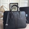 2VE368G Prada男包 普拉达包包 Prada新款 普拉达鳄鱼皮 Prada175 黑色