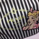1BG161 Prada女包 普拉达购物袋 专柜同步 丝印拼图 黑白色