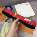 M6897 Louis vuitton 路易威登 Spreme联名 休闲款男士腰带 红色金扣