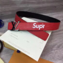 M6897 Louis vuitton 路易威登 Spreme联名 休闲款男士腰带 红色金扣