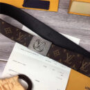 M0024 LOUIS VUITTON 专柜新品 LV皮帶 牛皮皮带 金属板扣 银
