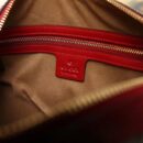 409529 GUCCI GG花鸟印花 帆布拼皮 波士顿手提包 红色