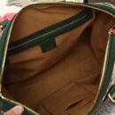 409527 GUCCI GG Blooms花鸟印花 帆布拼皮 波士顿手提包 墨绿色