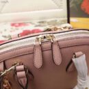 449661 Gucci女包 荔枝纹牛皮 手提斜跨 贝壳包 裸粉色