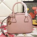449661 Gucci女包 荔枝纹牛皮 手提斜跨 贝壳包 裸粉色