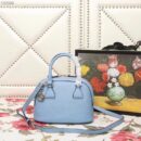 449661 Gucci女包 荔枝纹牛皮 手提斜跨 贝壳包 天蓝色