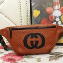536416 2018 Gucci-Dapper Dan联名系列 GG图案皮革 腰包 啡色
