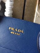 1BA049 Prada女士单肩包 牛皮 名媛范 风琴手提包 蓝配白
