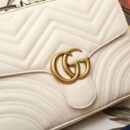 498100 Gucci GG Marmont系列 绗缝 翻盖 肩背包 白色
