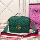 498100 Gucci GG Marmont系列 绗缝 翻盖 肩背包 绿色