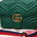 498100 Gucci GG Marmont系列 绗缝 翻盖 肩背包 绿色