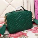 498100 Gucci GG Marmont系列 绗缝 翻盖 肩背包 绿色