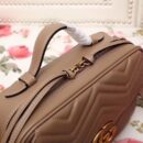 498100 Gucci GG Marmont系列 绗缝 翻盖 肩背包 棕色