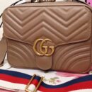 498100 Gucci GG Marmont系列 绗缝 翻盖 肩背包 棕色