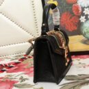 470270 Gucci Sylvie新款 丝绒拼皮 链扣 编织绳肩带 手提肩包 黑色