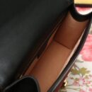 524405 GUCCI Sylvie新款 丝绒拼皮 蝴蝶结织带 单肩女包 枣红色