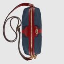 499621 GUCCI GG双拉链 拼皮绒面 织带 贝壳包 蓝色