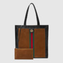 519335 Gucci Ophidia系列 麂皮配裂纹皮革 大号 购物袋 啡色