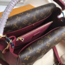 M51766 LV DOUBLE V 手袋 LV女包 翻盖式拼色老花单肩手提包 玫红色