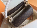 M54438 LV DOUBLE V 手袋 LV女包 翻盖式拼色老花单肩手提包 奶白色