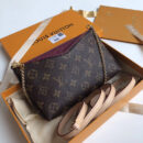 M41638 LV Pallas Cluth 手袋 LV Monogram帆布女包 LV链条包 红色/玫红