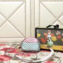 534951 GUCCI 2018秋冬 层压皮革 色彩拼接 迷你手袋 粉拼绿