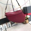 M0446 Dior Saddle小牛皮手提包 Dior马鞍包 玫红