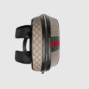 443805 GUCCI GG Supreme高级人造帆布 条纹织带 双肩包 啡色