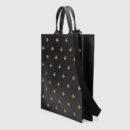 495444 Gucci 金属质感 蜜蜂和星星图案 皮革购物袋 黑色