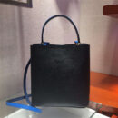 1BA212 Prada New Double 撞色鳄鱼牛皮 普拉达手提包 黑拼蓝