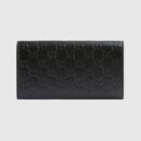 548055 Gucci Signature系列 压印皮革 猫头图案 长款钱包 黑色